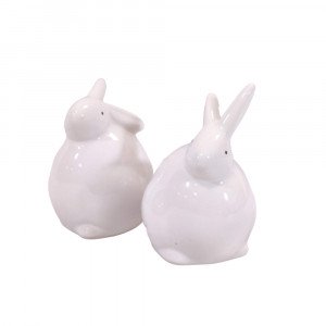 Set 2 conigli in ceramica