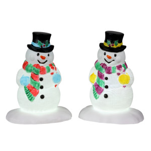 HOLLY HAT SNOWMAN, SET OF 2